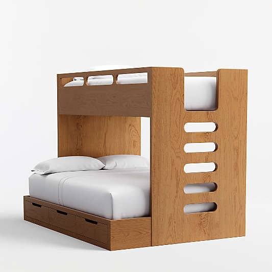 Bridgeman Hazelnut Wood Twin Over Full Kids Bunk Bed