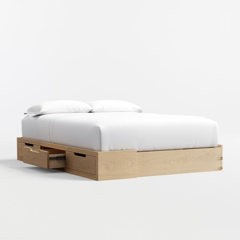 Bridgeman Natural Oak Wood Full Kids Storage Trundle Bed - image 1 of 4