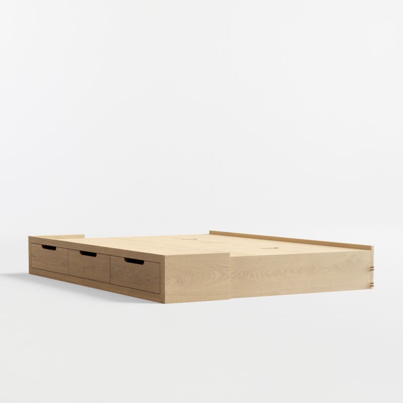 Bridgeman Natural Oak Wood Full Kids Storage Trundle Bed - image 2 of 4