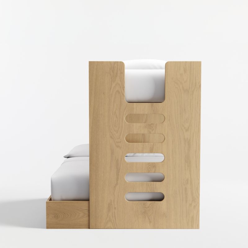 Bridgeman Natural Oak Wood Twin Over Full Kids Bunk Bed - image 2 of 6