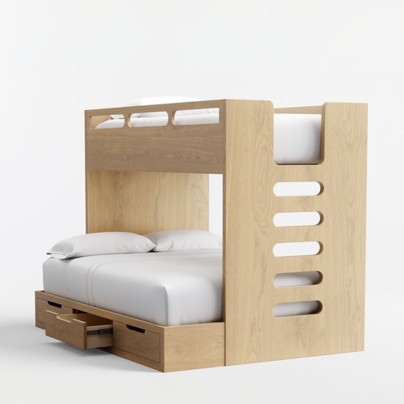 Bridgeman Natural Oak Wood Twin Over Full Kids Bunk Bed - image 4 of 6