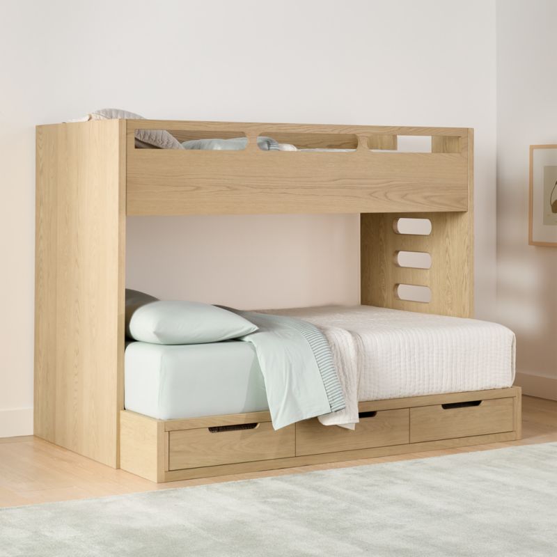 Bridgeman Natural Oak Wood Twin Over Full Kids Bunk Bed - image 5 of 7