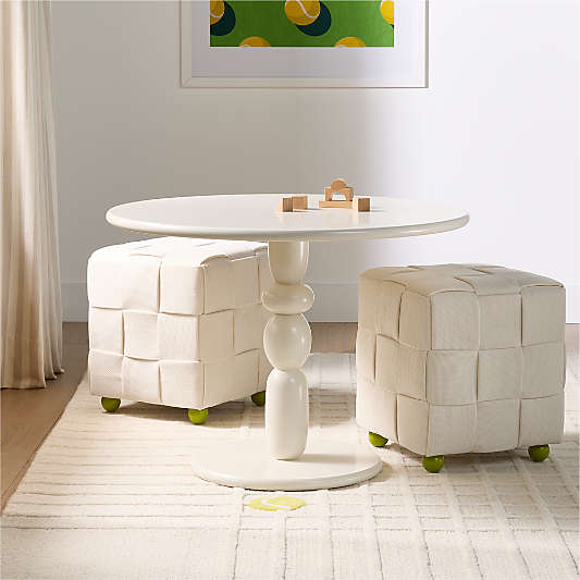 Break Point Round Ivory Wood Kids Play Table by Venus Williams