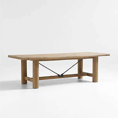 Breckenridge 100"-126" Weathered Rustic Oak Wood Extendable Dining Table