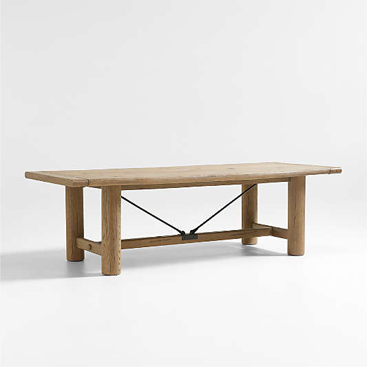 Breckenridge 100"-126" Weathered Rustic Oak Wood Extendable Dining Table