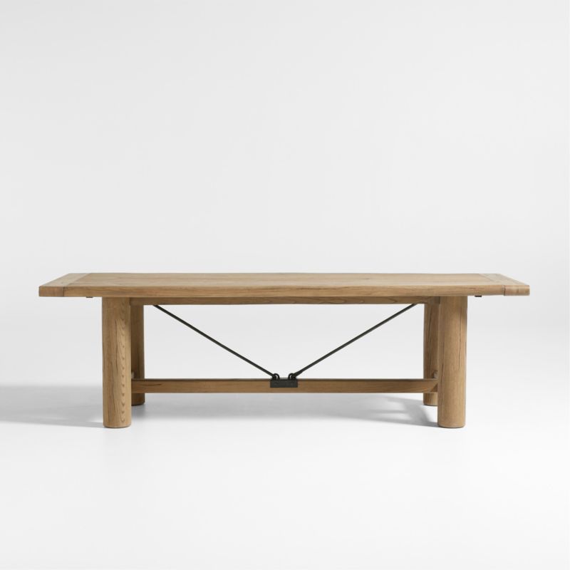 Breckenridge 100"-126" Weathered Rustic Oak Wood Extendable Dining Table
