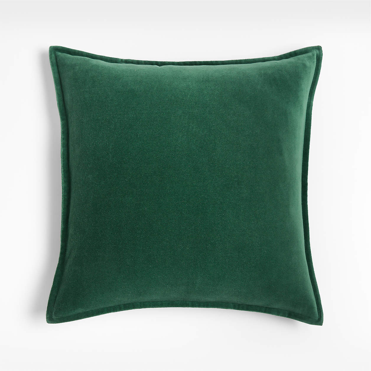 Green 20" Washed Cotton Velvet Pillow Cover + Reviews Crate & Barrel