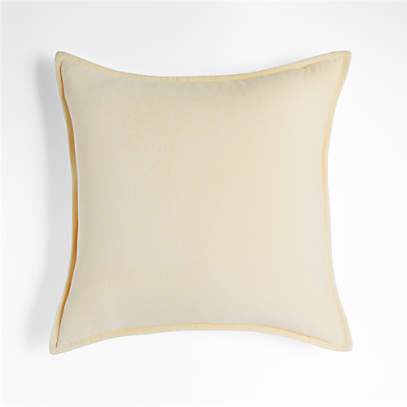 Cream 20 Washed Organic Cotton Velvet Pillow Cover + Reviews