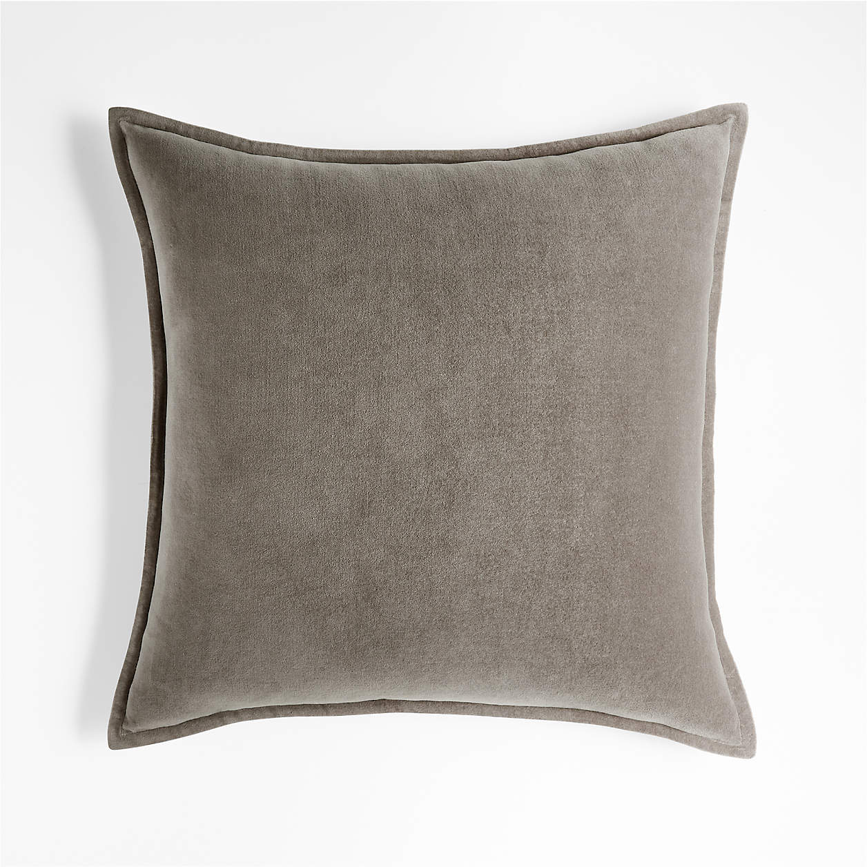 20” Square Cotton Velvet Pillow with Contrasting Gusset