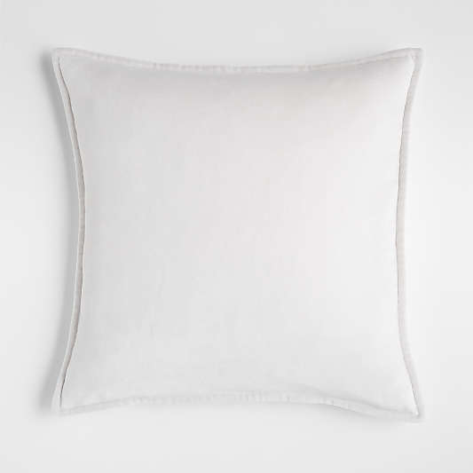 Light Grey 20"x20" Washed Organic Cotton Velvet Throw Pillow