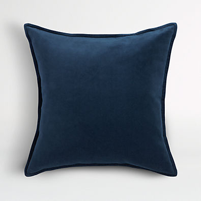 View Indigo 20" Washed Organic Cotton Velvet Pillow Cover details