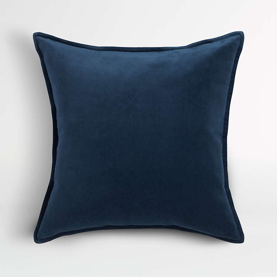 Viewing product image Indigo 20" Washed Organic Cotton Velvet Pillow Cover - image 1 of 3
