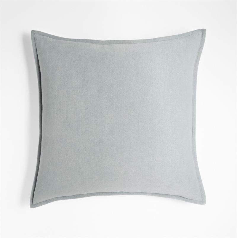 Quarry 20"x20" Washed Organic Cotton Velvet Throw Pillow with Feather Insert