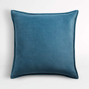 Teal Blue Geometric Throw Pillow Cover, Large, Quilted