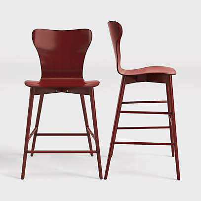 Modern red store bar stools