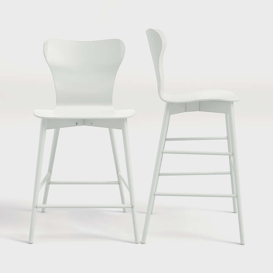 West elm bar online stools white