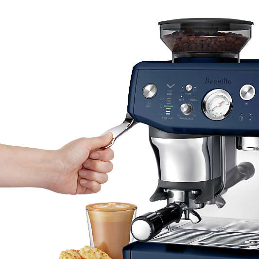 Breville ® Barista Express ® Impress Espresso Machine in Damson Blue