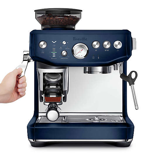 Breville ® Barista Express ® Impress Espresso Machine in Damson Blue