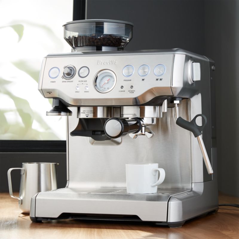 Breville Barista Express Stainless Steel Espresso Machine with Steam Wand Reviews Crate Barrel