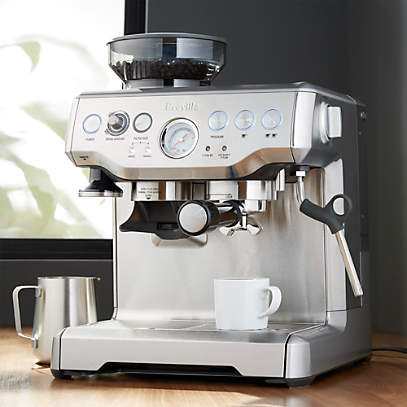Anécdota Loco alimentar Breville Barista Express Stainless Steel Espresso Machine with Steam Wand +  Reviews | Crate & Barrel