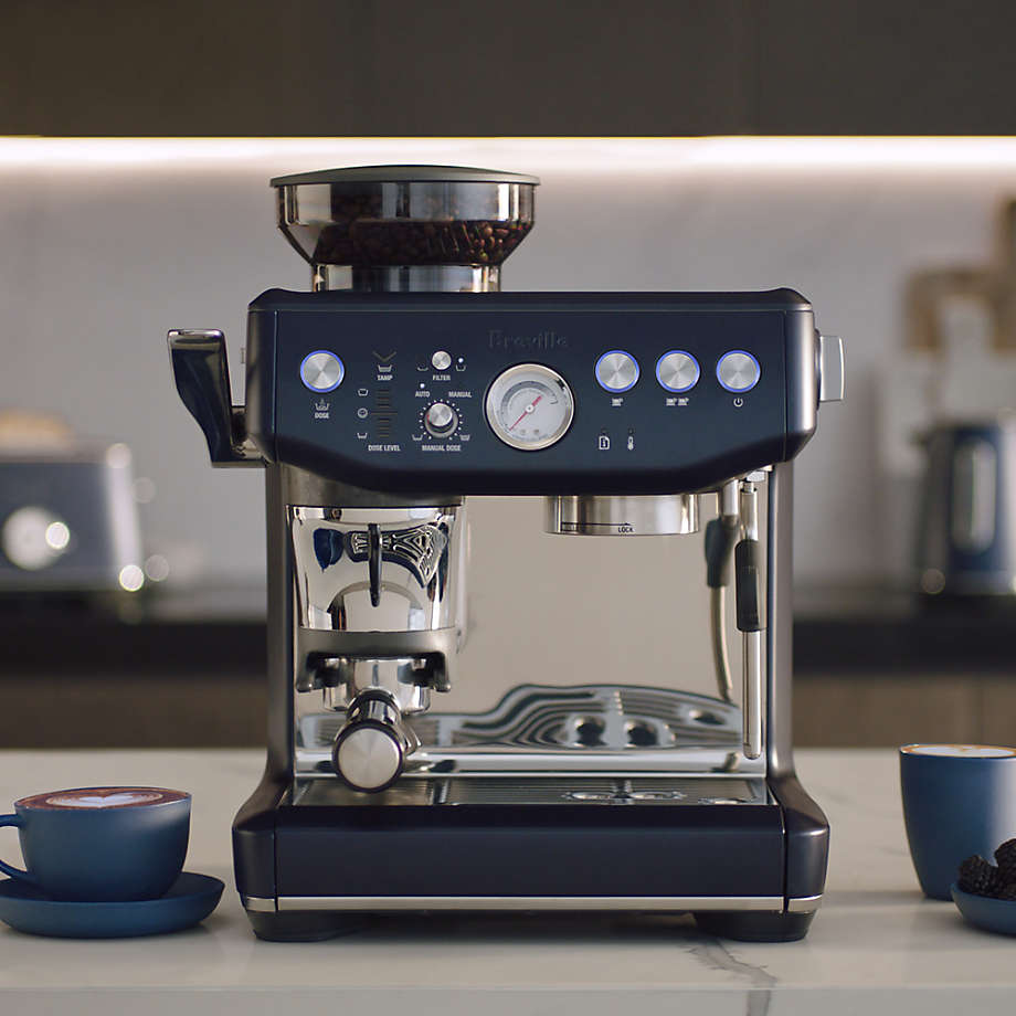 Breville Barista Express Impress Black Truffle Espresso Machine + Reviews | Crate & Barrel