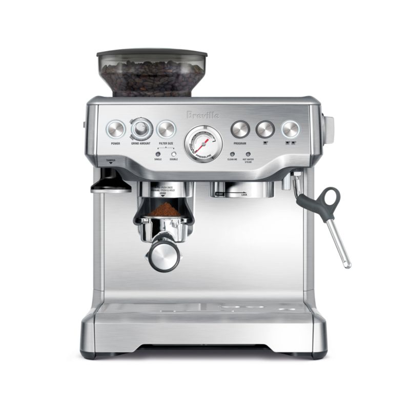 Breville Barista Express Stainless Steel Espresso Machine with Steam Wand + Reviews | Crate & Barrel