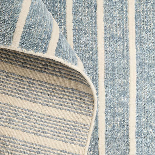 Brighton Wool Handwoven Light Blue Rug Swatch 12"x18"