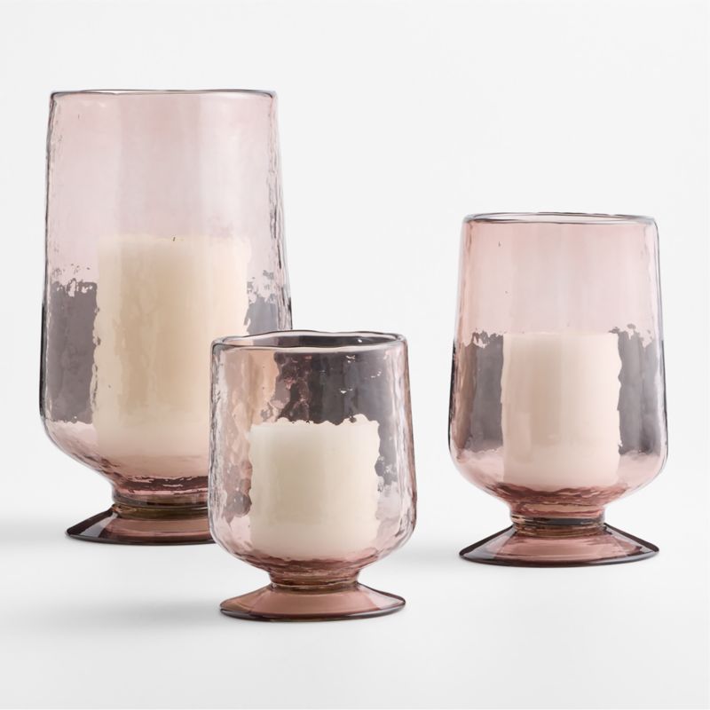 Bergen Small Glass Plum Hurricane Candle Holder 7" - image 1 of 8
