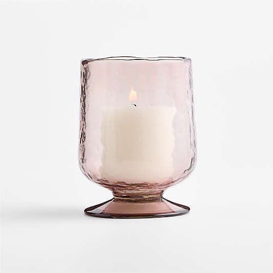 Bergen Small Glass Plum Hurricane Candle Holder 7"