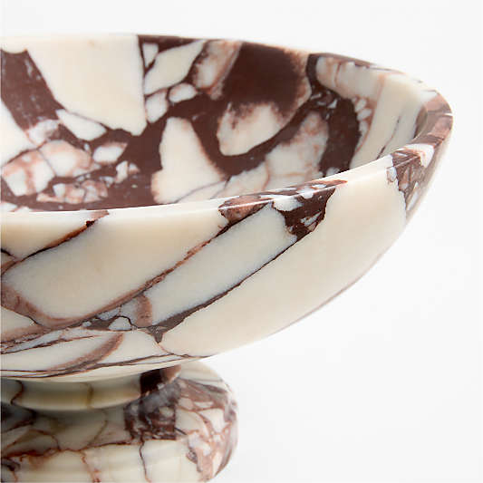 Burgundy Marble Footed Bowl