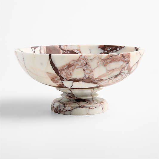 Burgundy Marble Footed Bowl