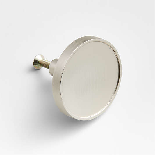 Bria Flat Round Brushed Nickel Knob