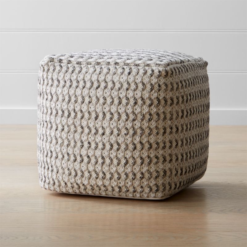 Briar 18"x18" Neutral Pouf - image 0 of 10