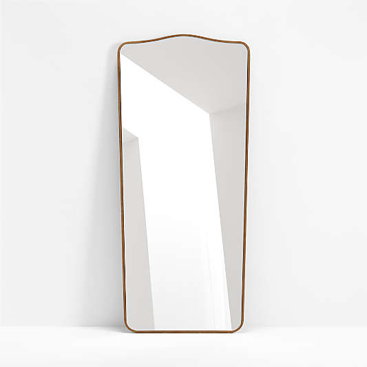 Briars Brown Suede Border Floor Mirror by Jake Arnold 34"x76"