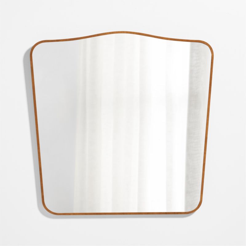 Briars Brown Suede Border Mantel Mirror by Jake Arnold