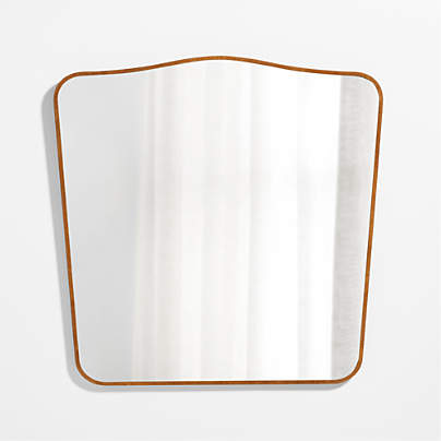 Briars Brown Suede Border Mantel Mirror by Jake Arnold 41"