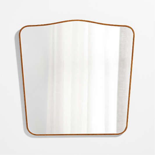 Briars Brown Suede Border Mantel Mirror by Jake Arnold 41"