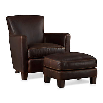 crate and barrel briarwood leather chair