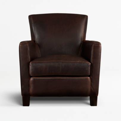 Briarwood Brown Leather Club Chair, Club Chair Leather Look