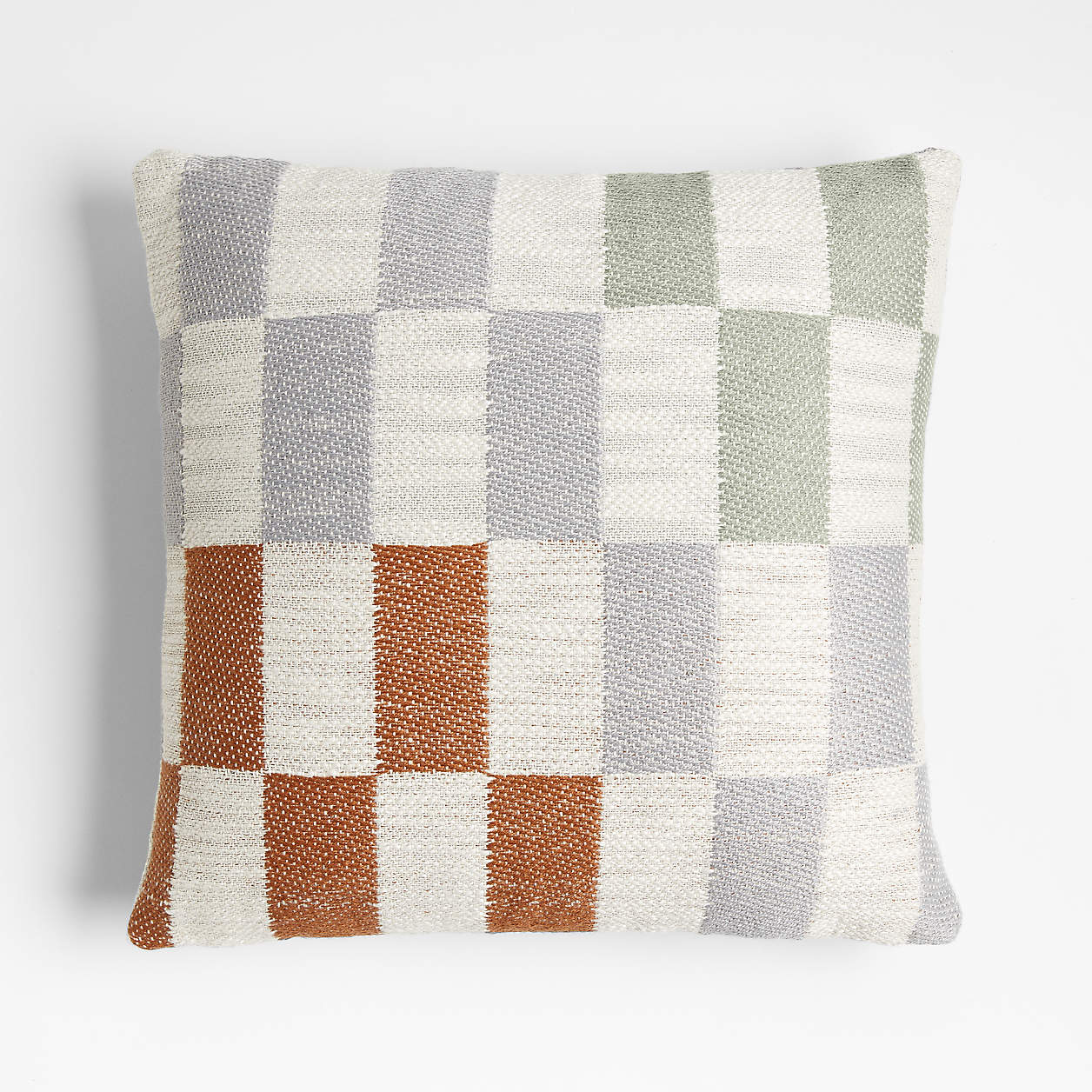 Brick 20"x20" Green Multicolor Outdoor Throw Pillow Crate & Barrel