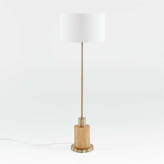 Bridaine Wood & Brass Floor Lamp