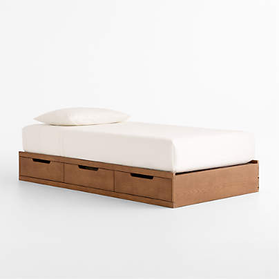 Bridgeman Hazelnut Wood Kids Storage Trundle Bed