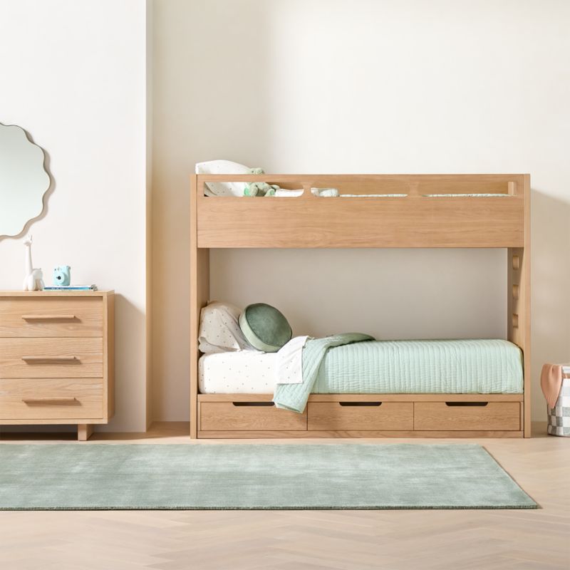 Solid Double Stripe Light Green Kids Performance Area Rug 5'x8' - image 3 of 7