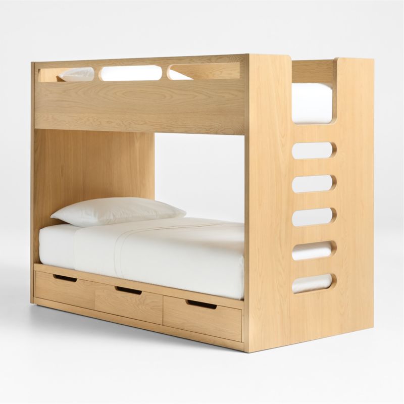 Bridgeman Natural Oak Wood Kids Storage Trundle Bed - image 5 of 7