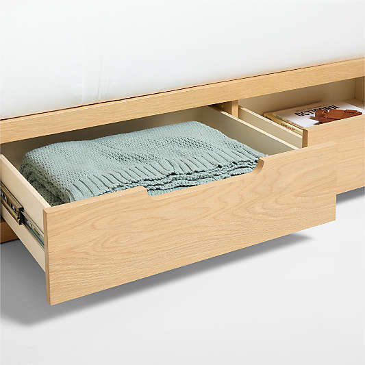 Bridgeman Natural Oak Wood Kids Storage Trundle Bed