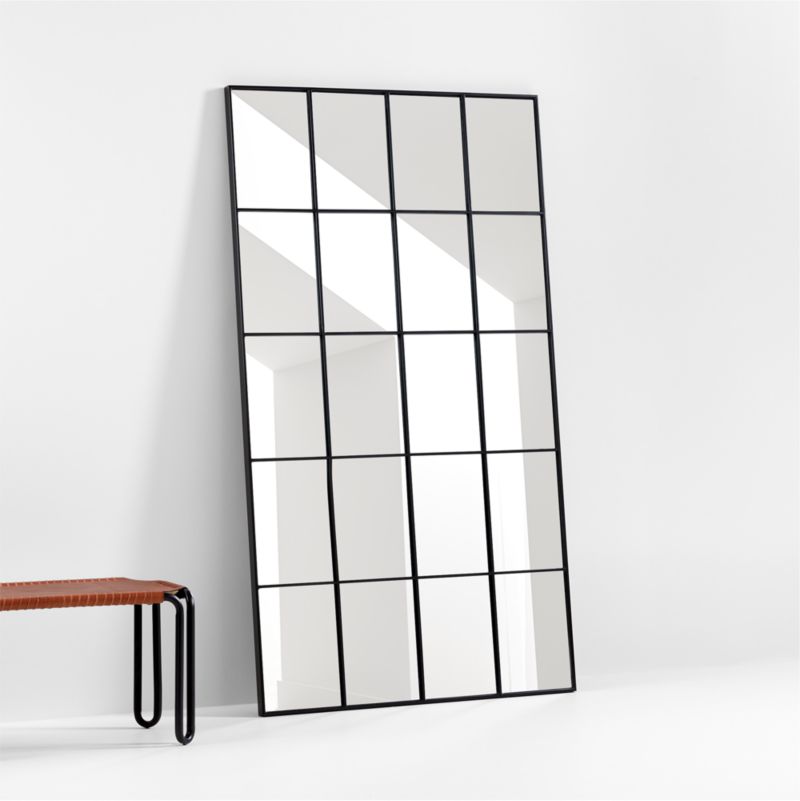 Bridget Classic Rectangular Window Pane Floor Mirror