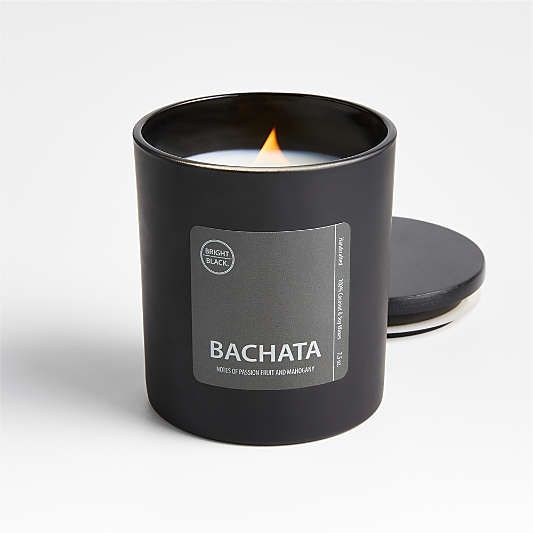 Bright Black Bachata Passion Fruit and Mahogany Scented Candle