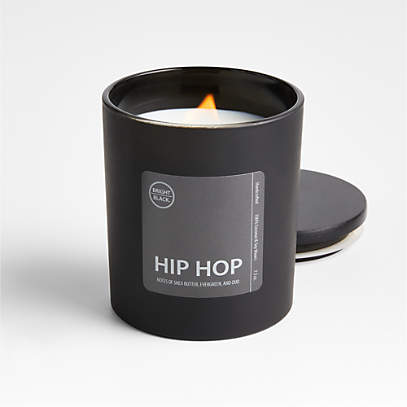 Bright Black Hip Hop Evergreen and Oud Scented Candle + Reviews | Crate &  Barrel