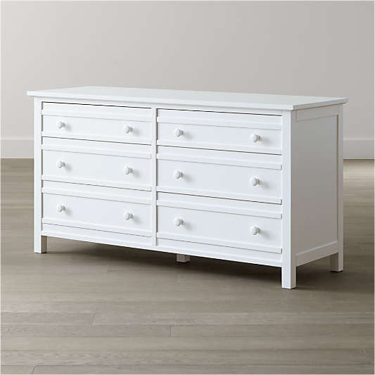 Brighton White 6-Drawer Dresser