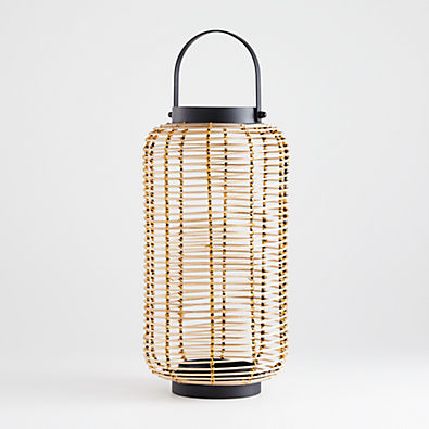 View Brigton Rattan Outdoor Lantern 16" details